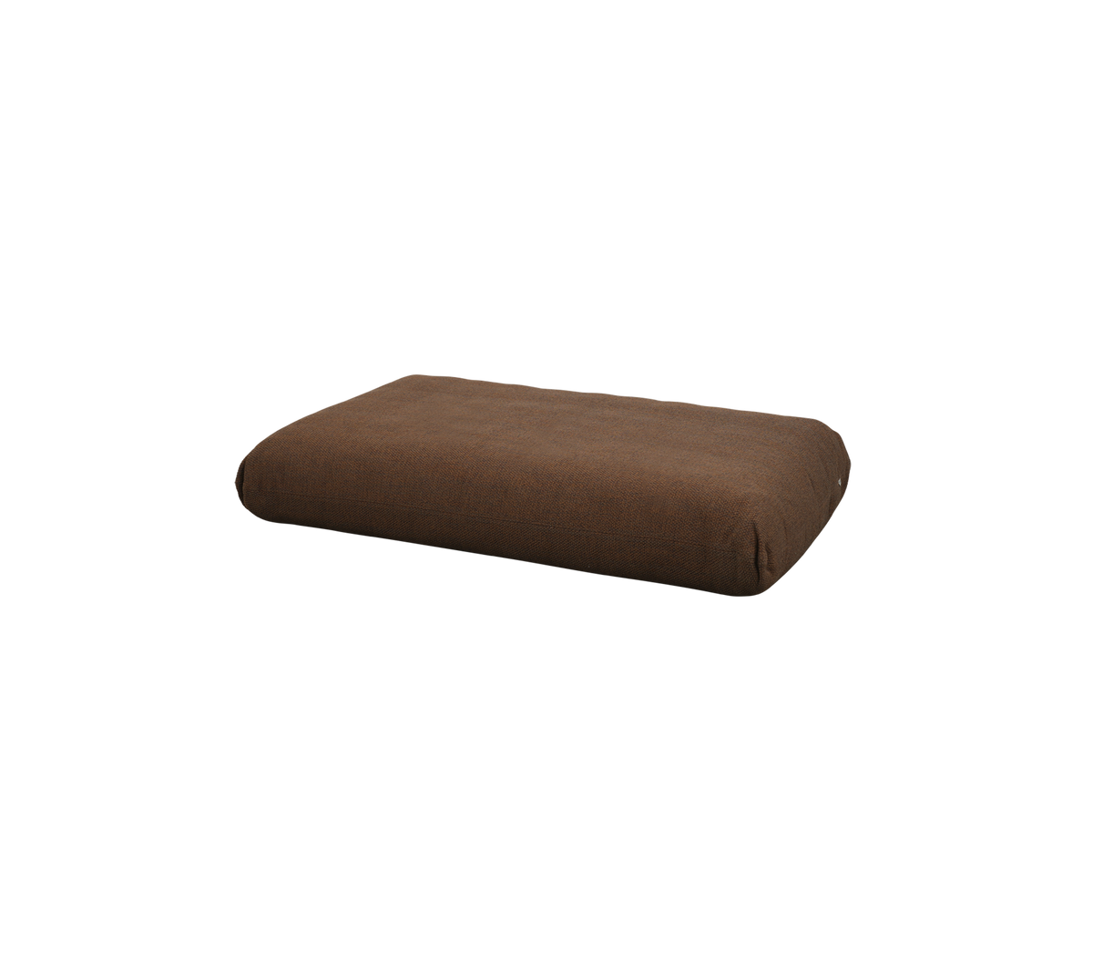 Cojín rectangular marrón con una textura suave, ideal para la comodidad y la relajación.