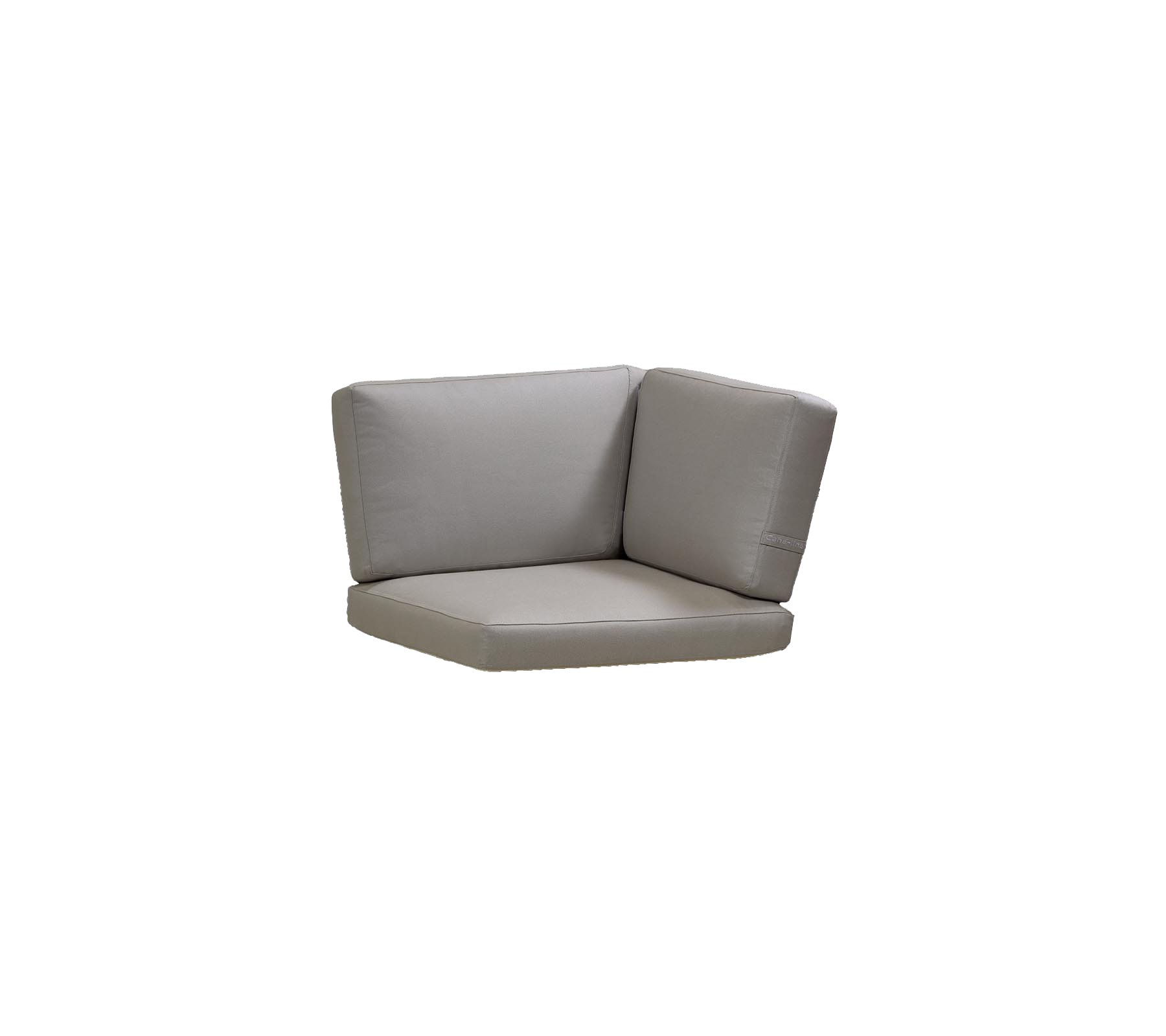 Cojín de esquina en suave tapicería gris, diseñado para la comodidad y la colocación versátil en diversos entornos.