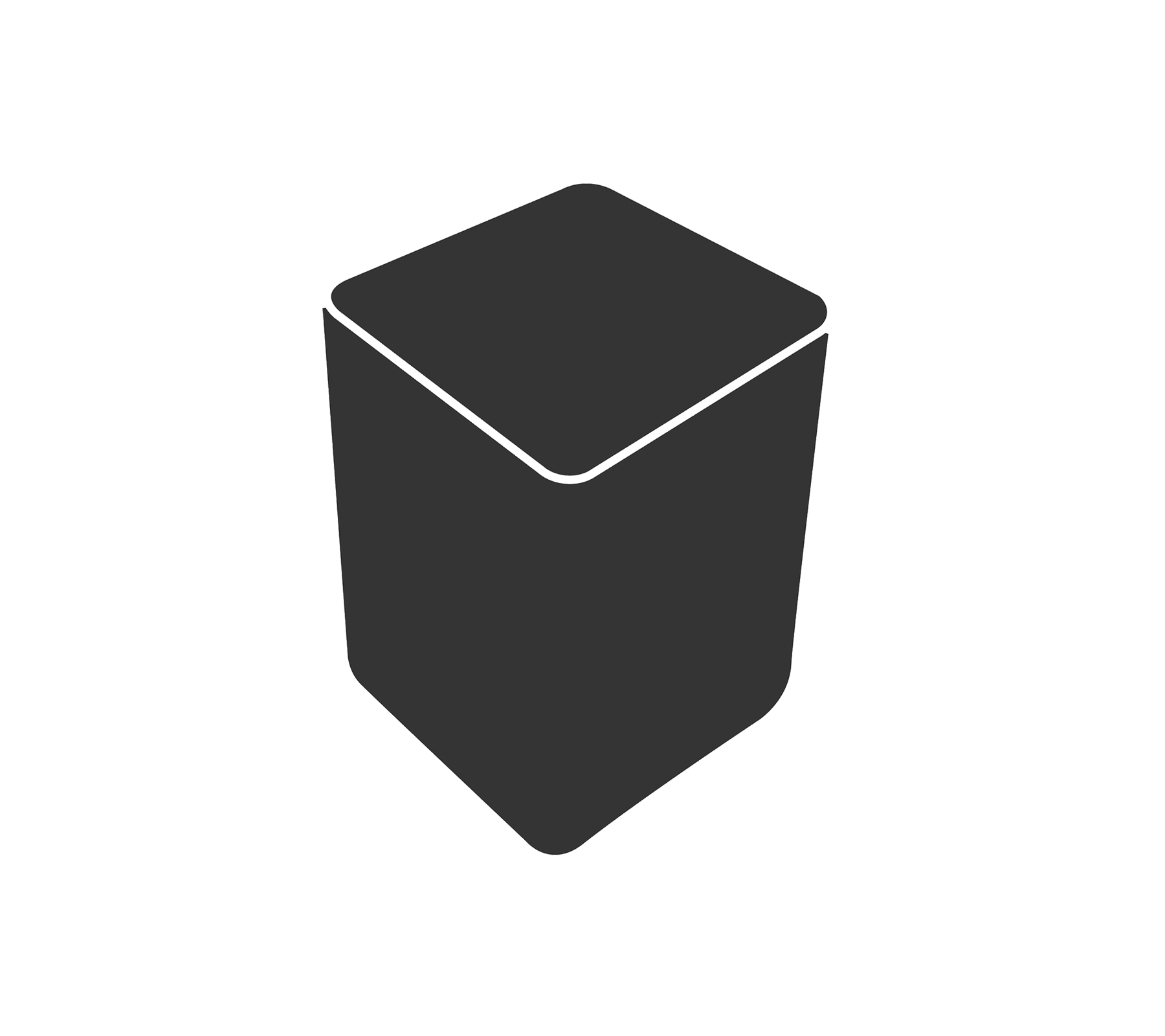 Contenedor geométrico simple con forma hexagonal y superficie superior plana. Adecuado para varios propósitos de almacenamiento.