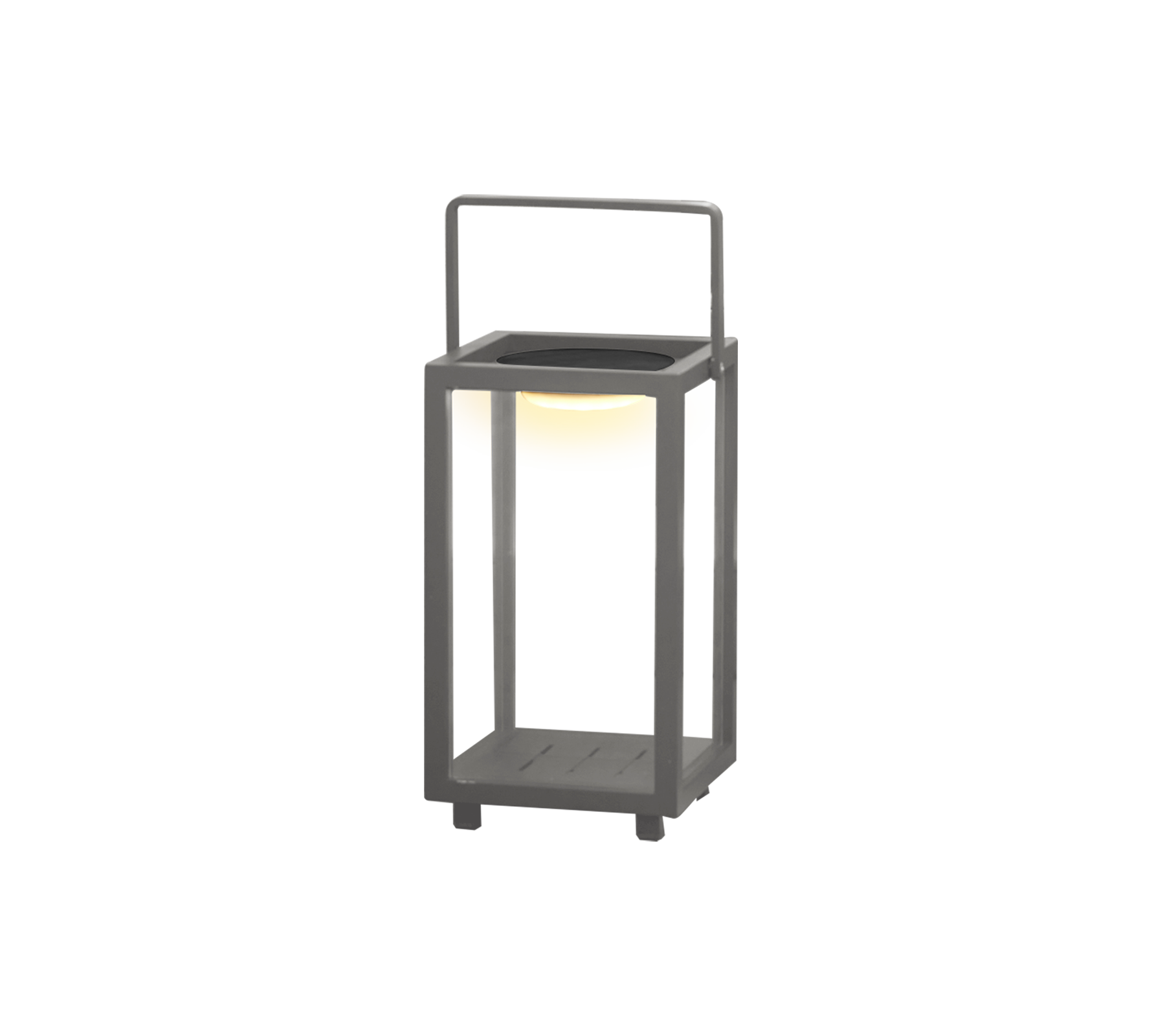 Una linterna LED moderna con un diseño elegante y un asa, que proporciona una iluminación estilizada en cualquier entorno.