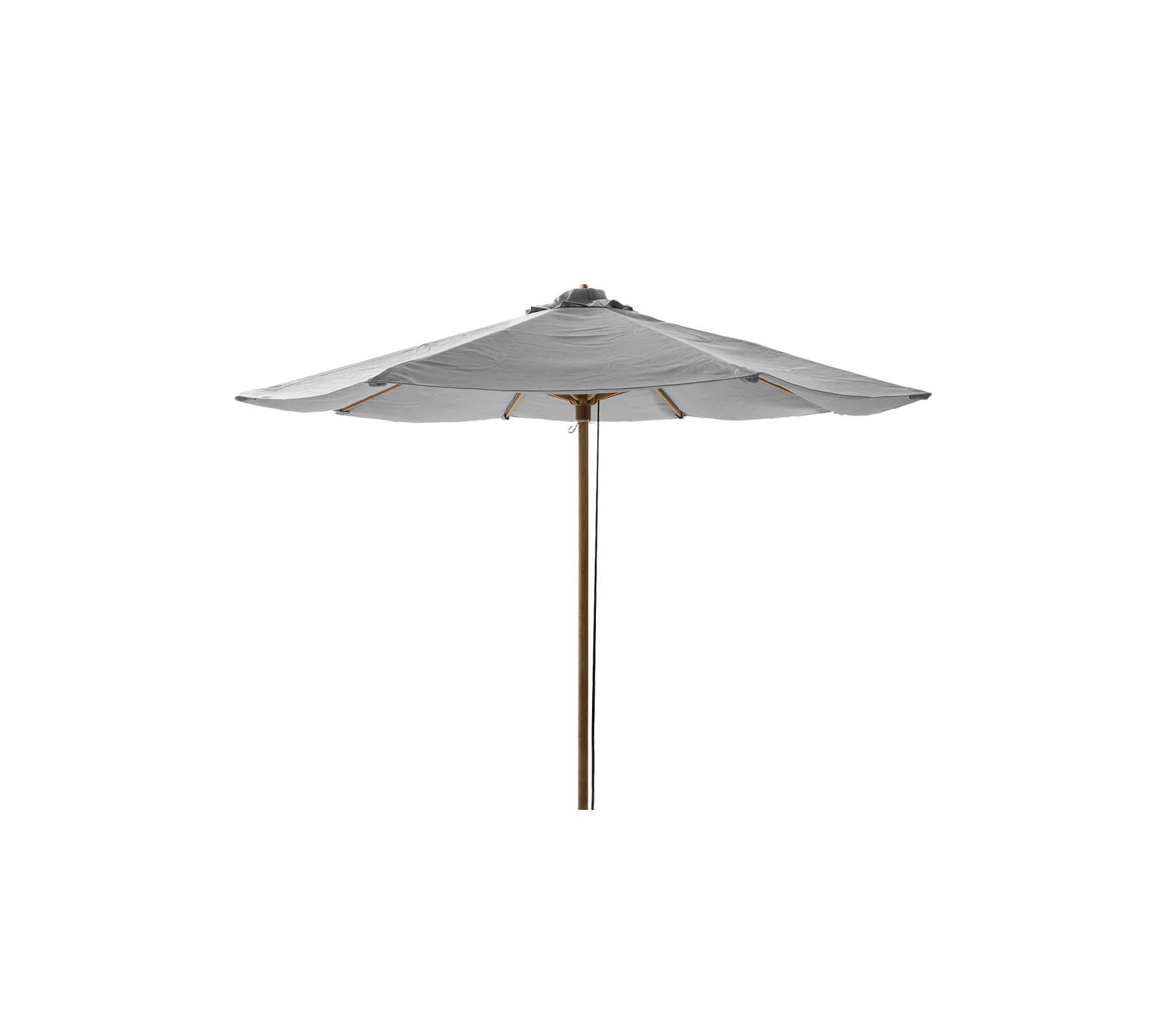 Sombrilla elegante con un poste resistente y un amplio dosel, diseñada para proporcionar sombra y realzar los espacios al aire libre.