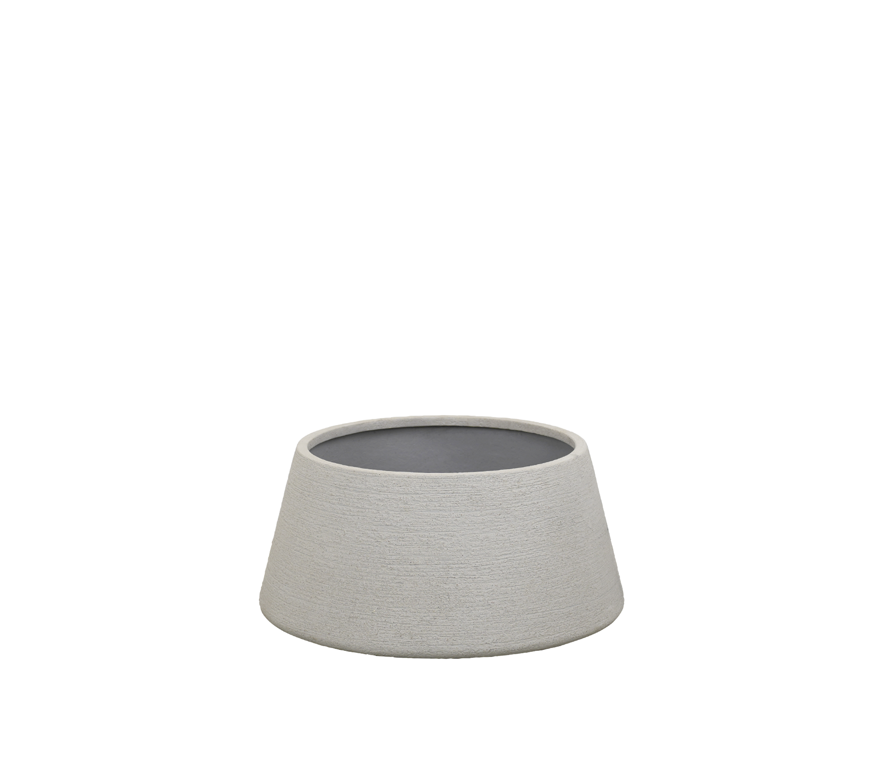 Cuenco moderno gris con un diseño minimalista.