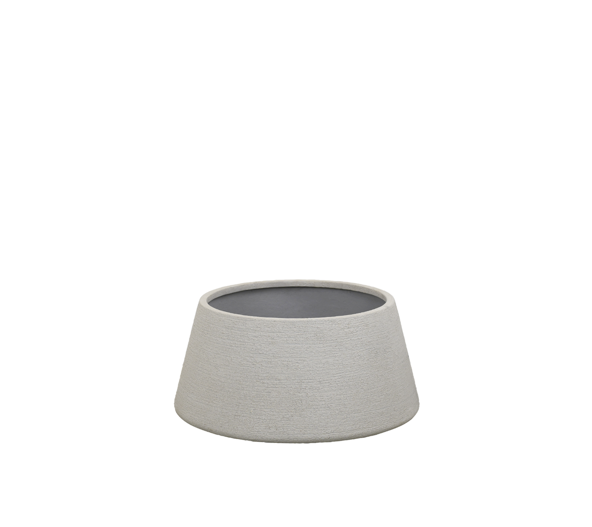 Cuenco moderno gris con un diseño minimalista.