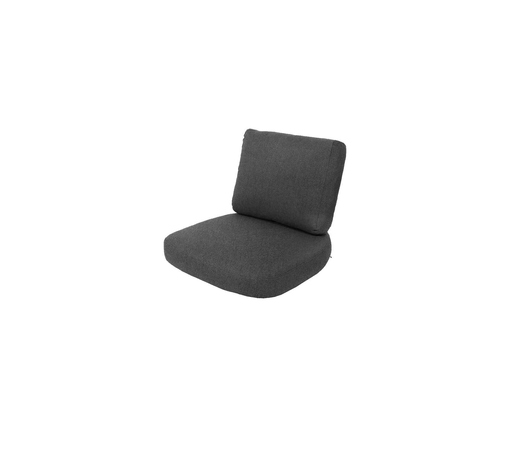Cojín de silla gris oscuro con un respaldo y asiento cómodos, ideal para realzar las áreas de asientos.