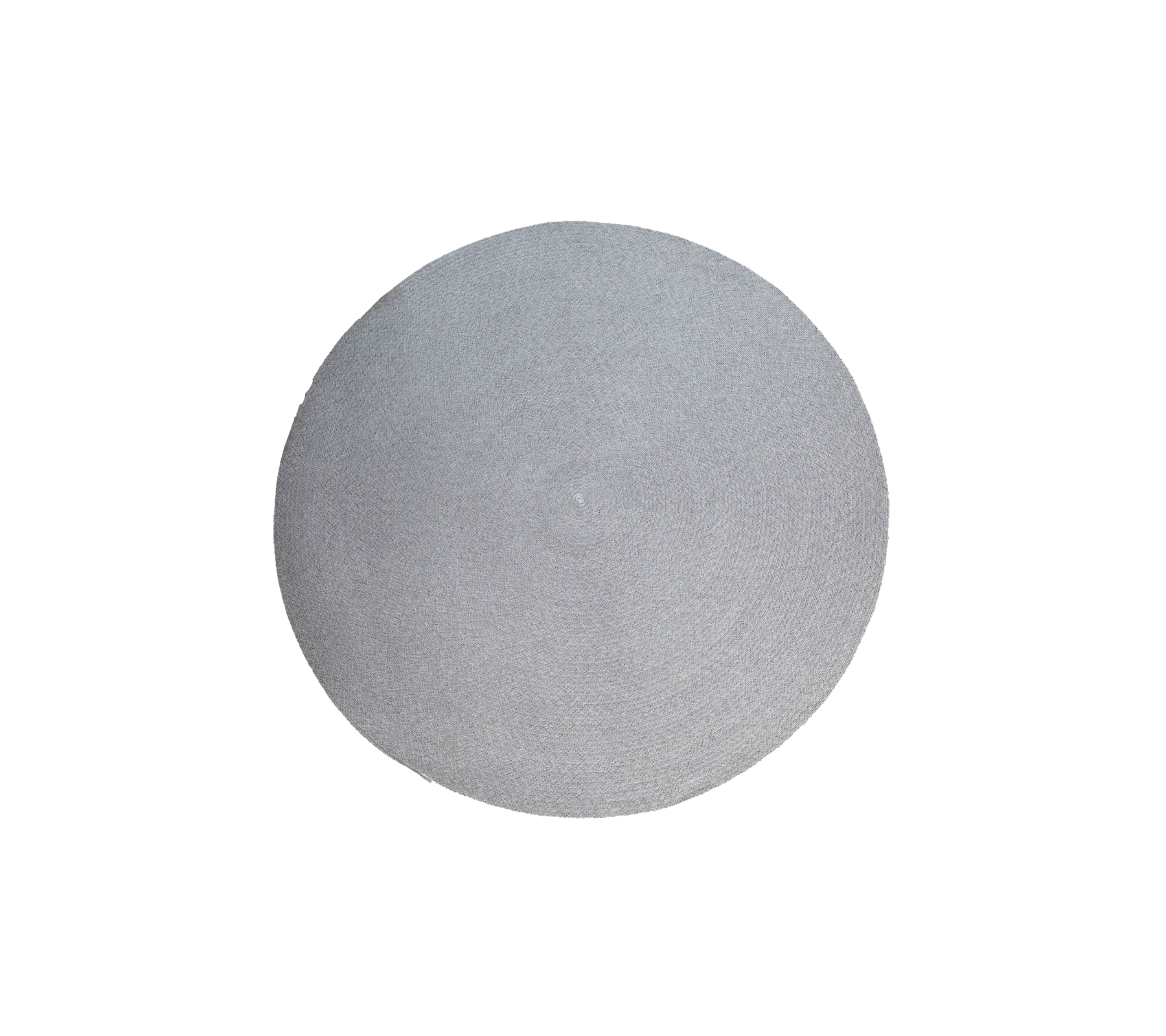 Alfombra de exterior Dot, 140 cm de diámetro, multicolor con un patrón en espiral, hecha de Cane-line Soft Rope. Diseño plano simple y elegante para espacios exteriores.