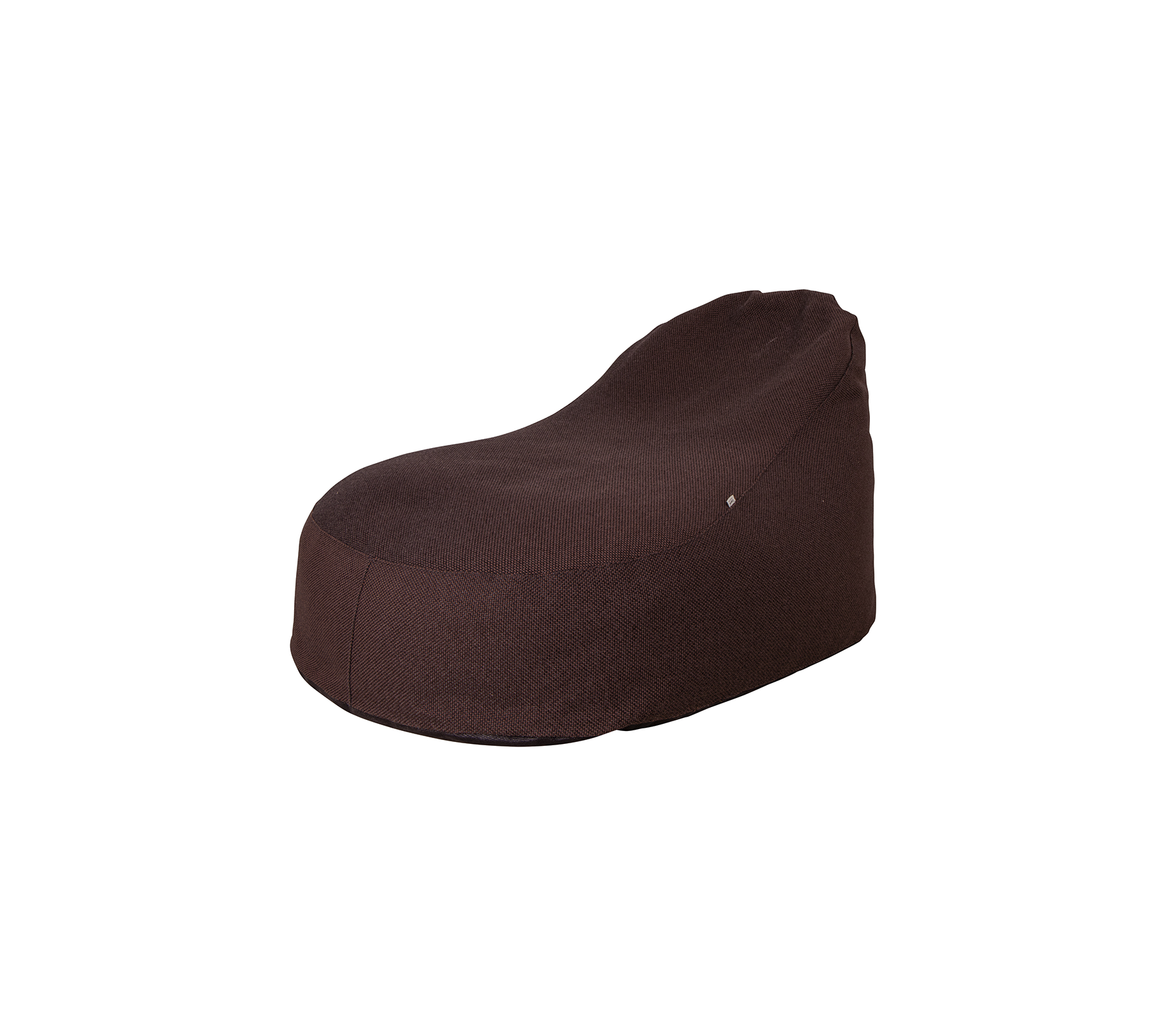 Sillón de frijoles marrón elegante con un diseño suave y moderno, perfecto para descansar y relajarse.
