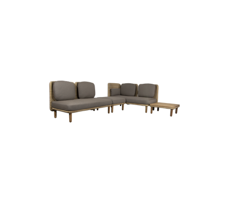 Arch sofá de esquina con respaldo bajo y mesa (1)