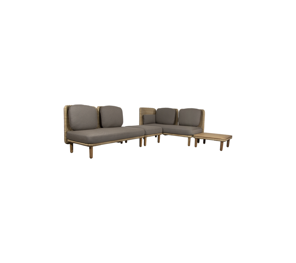 Arch sofá de esquina con respaldo bajo y mesa (1)