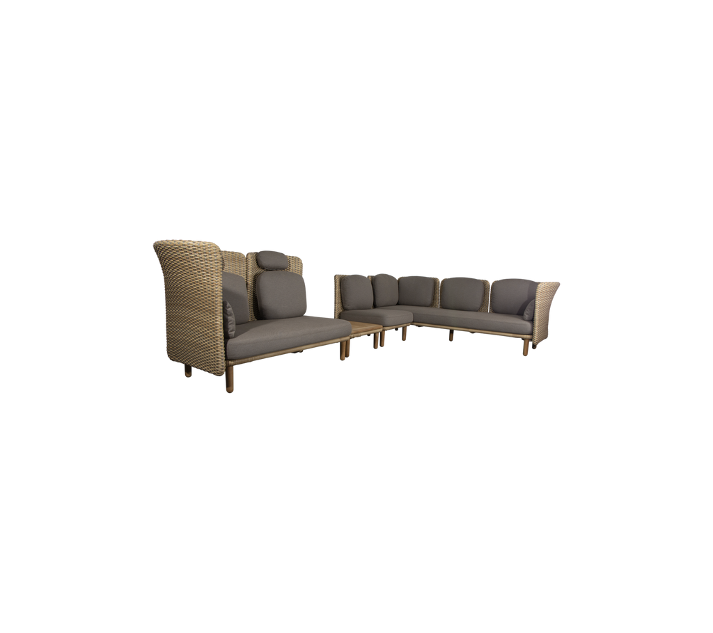 Arch sofá esquinero con brazo/respaldo bajo+alto y mesa (2)