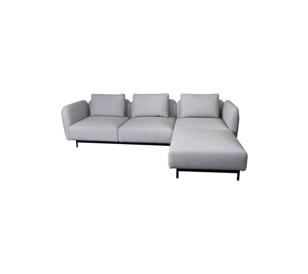 Aura sofá para tres personas con descansabrazo alto & chaise longue, izquierdo (1.2)