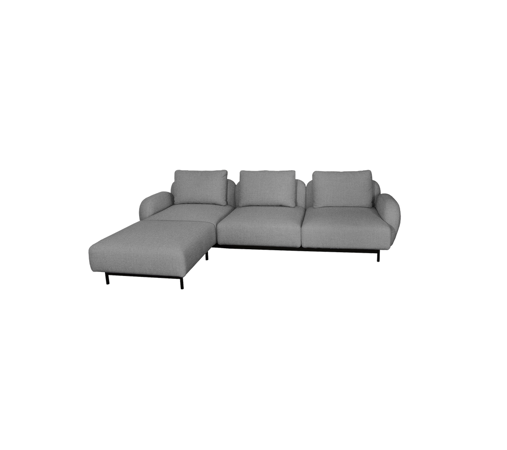 Aura sofá para tres personas con descansabrazo bajo & chaise longue, derecho (2)