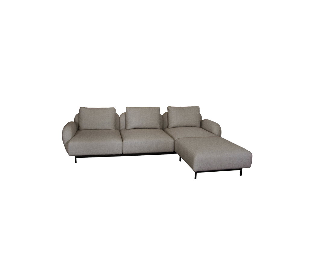 Aura sofá para tres personas con descansabrazo bajo & chaise longue, izquerdo (2.2)