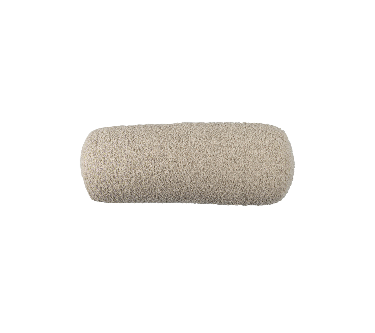 Funda de rodillo cilíndrico color crema, adecuada para pintar o aplicar acabados. Textura suave para una aplicación uniforme.