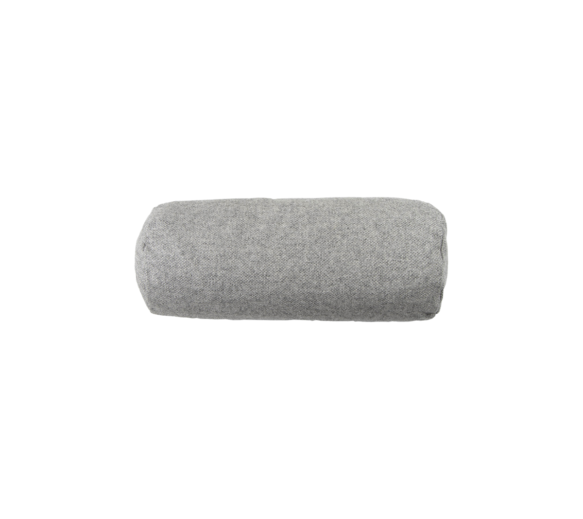 Cojín cilíndrico gris, suave y lujoso, ideal para brindar apoyo y comodidad en diversos entornos.