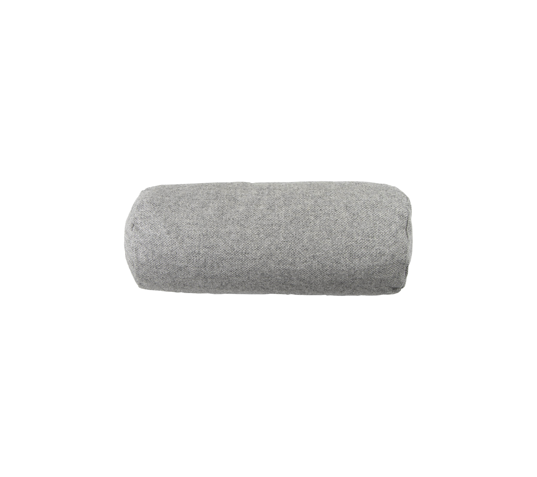 Cojín cilíndrico gris, suave y lujoso, ideal para brindar apoyo y comodidad en diversos entornos.