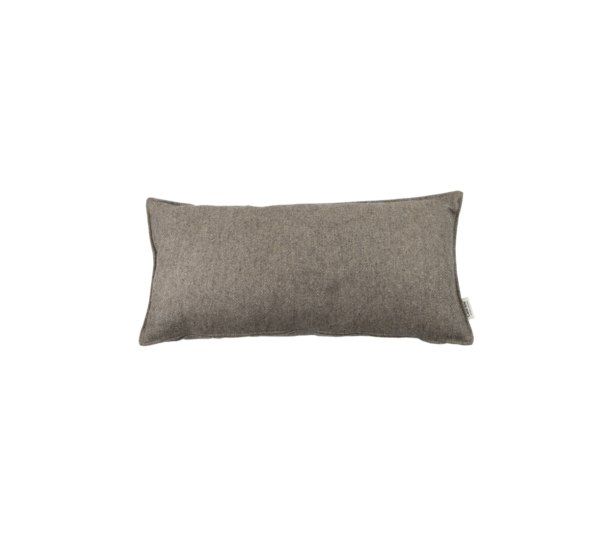 Cojín rectangular en una tela gris neutro, que proporciona un acento suave y elegante a cualquier espacio.