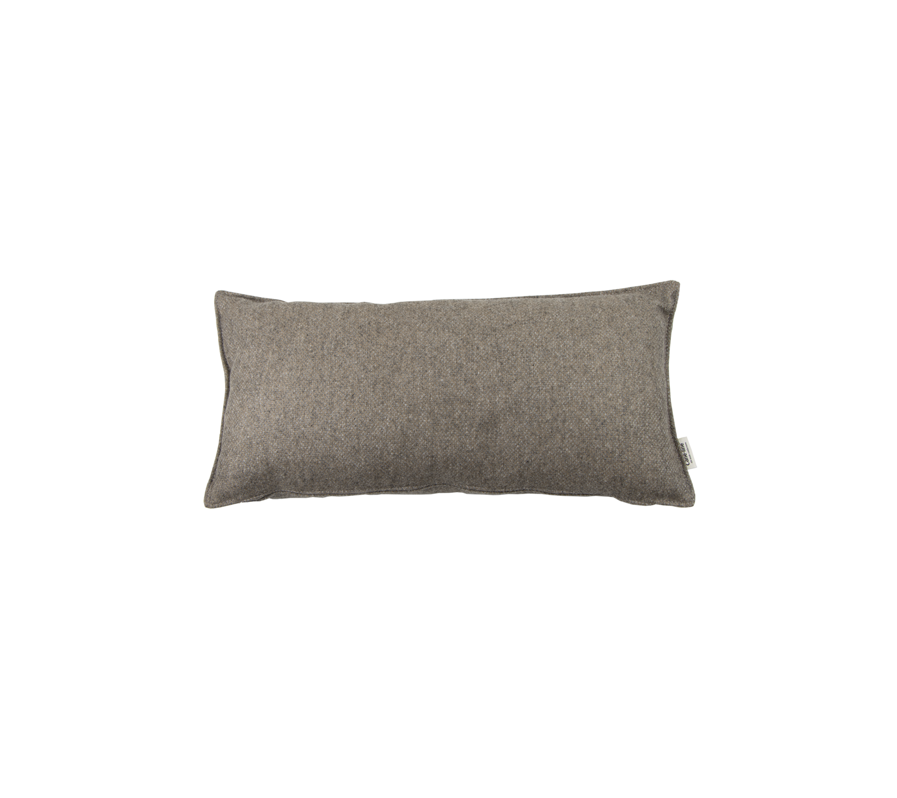 Cojín rectangular en una tela gris neutro, que proporciona un acento suave y elegante a cualquier espacio.