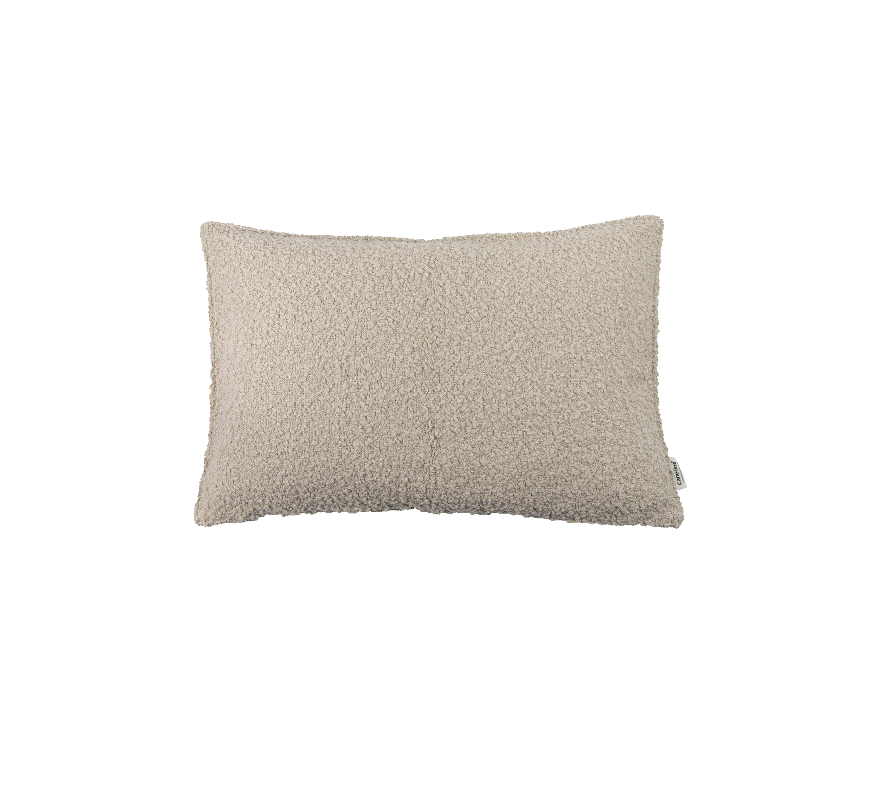 Cojín rectangular en una suave tela beige, que añade un toque de comodidad y estilo a cualquier entorno.