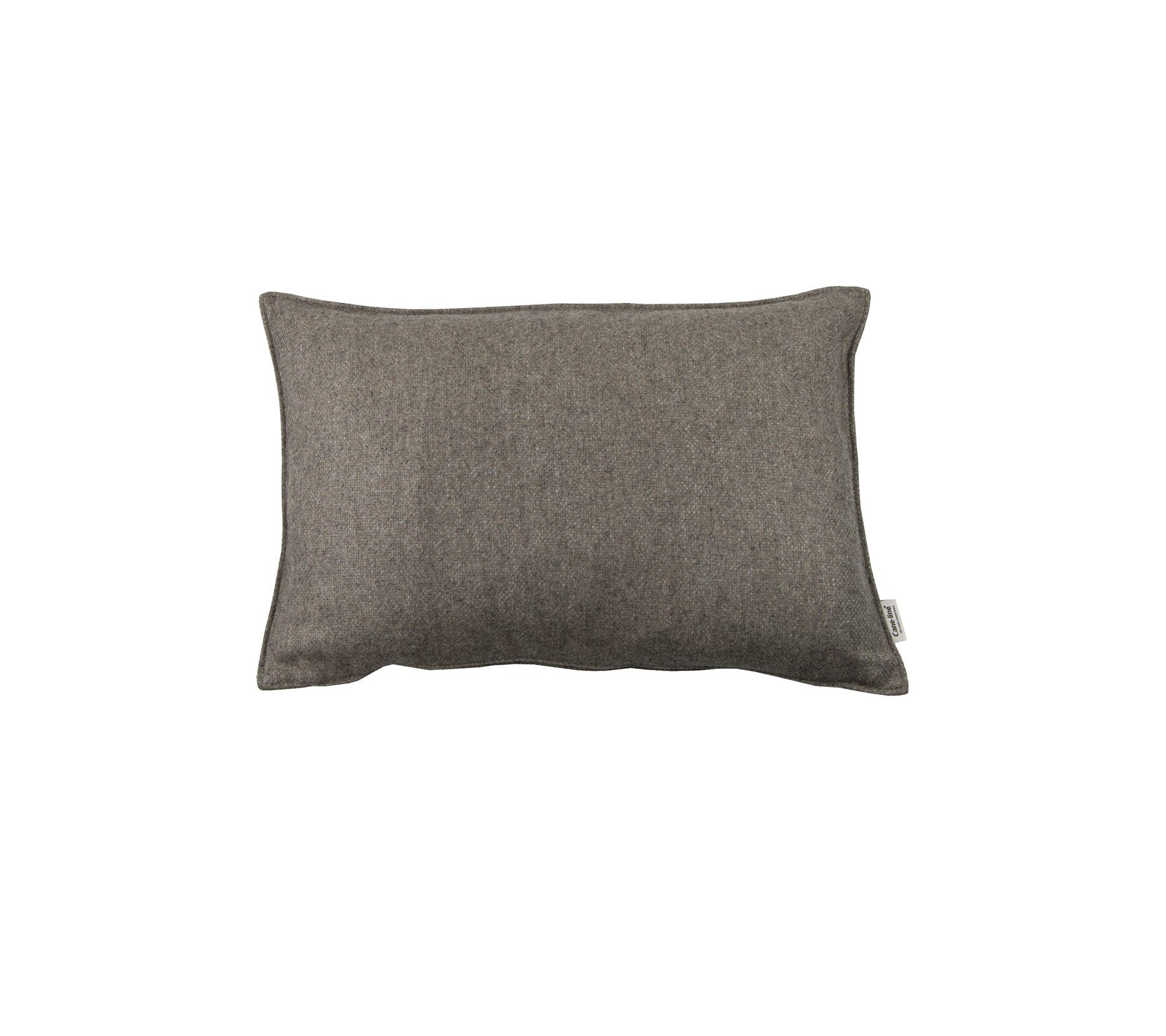 Cojín rectangular de suave tela gris texturizada, que añade un toque acogedor a cualquier ambiente.