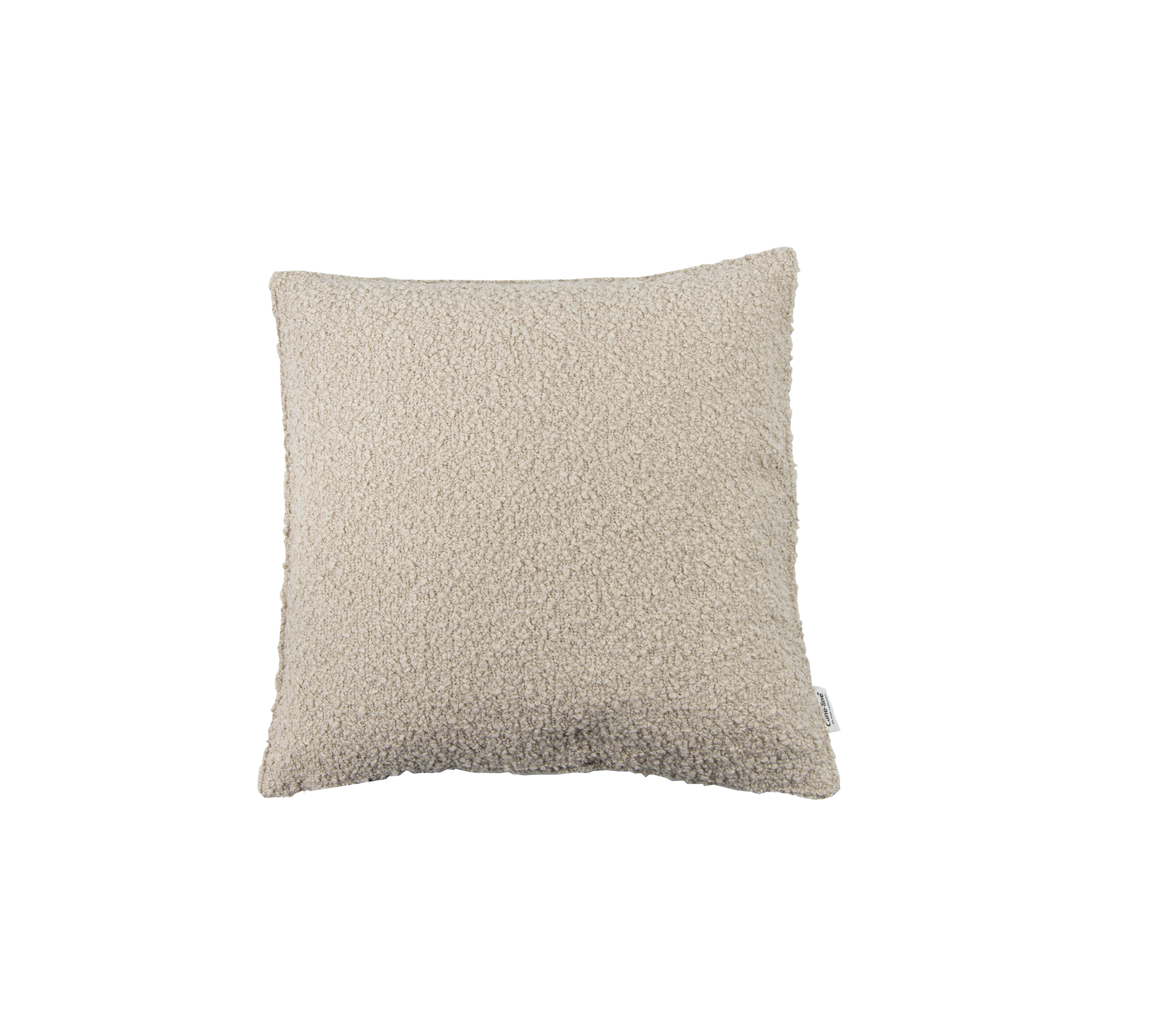 Cojín cuadrado en una suave textura beige, perfecto para agregar comodidad y estilo a cualquier área de asiento.