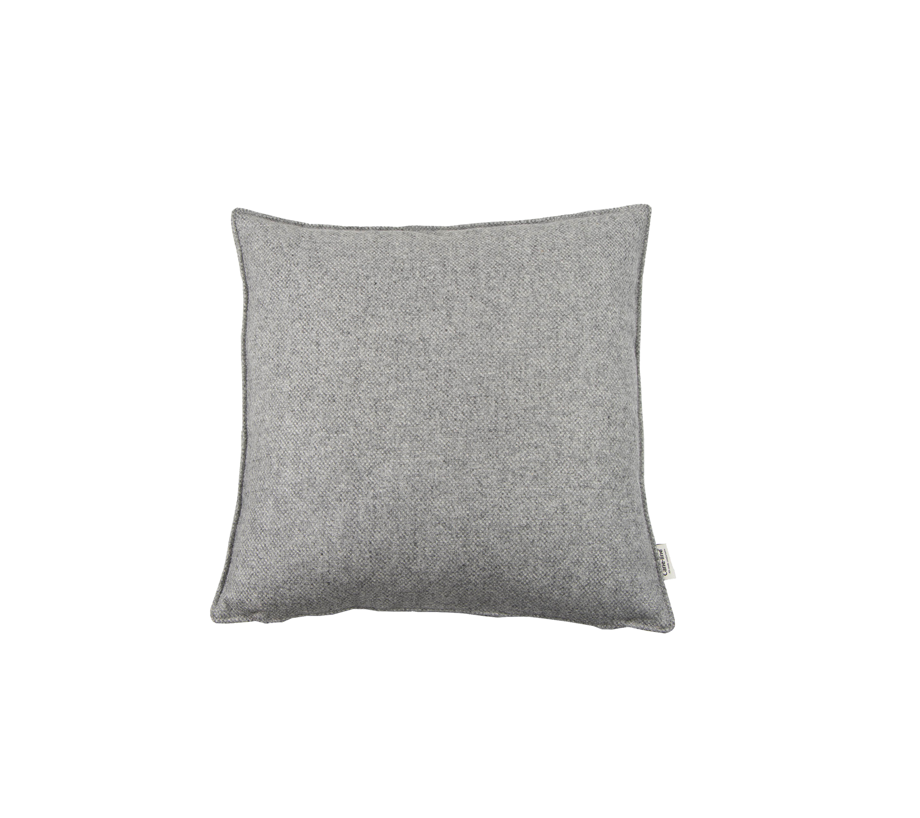 Cojín cuadrado gris con un acabado de tela texturizada, ideal para añadir comodidad y estilo a tu espacio.