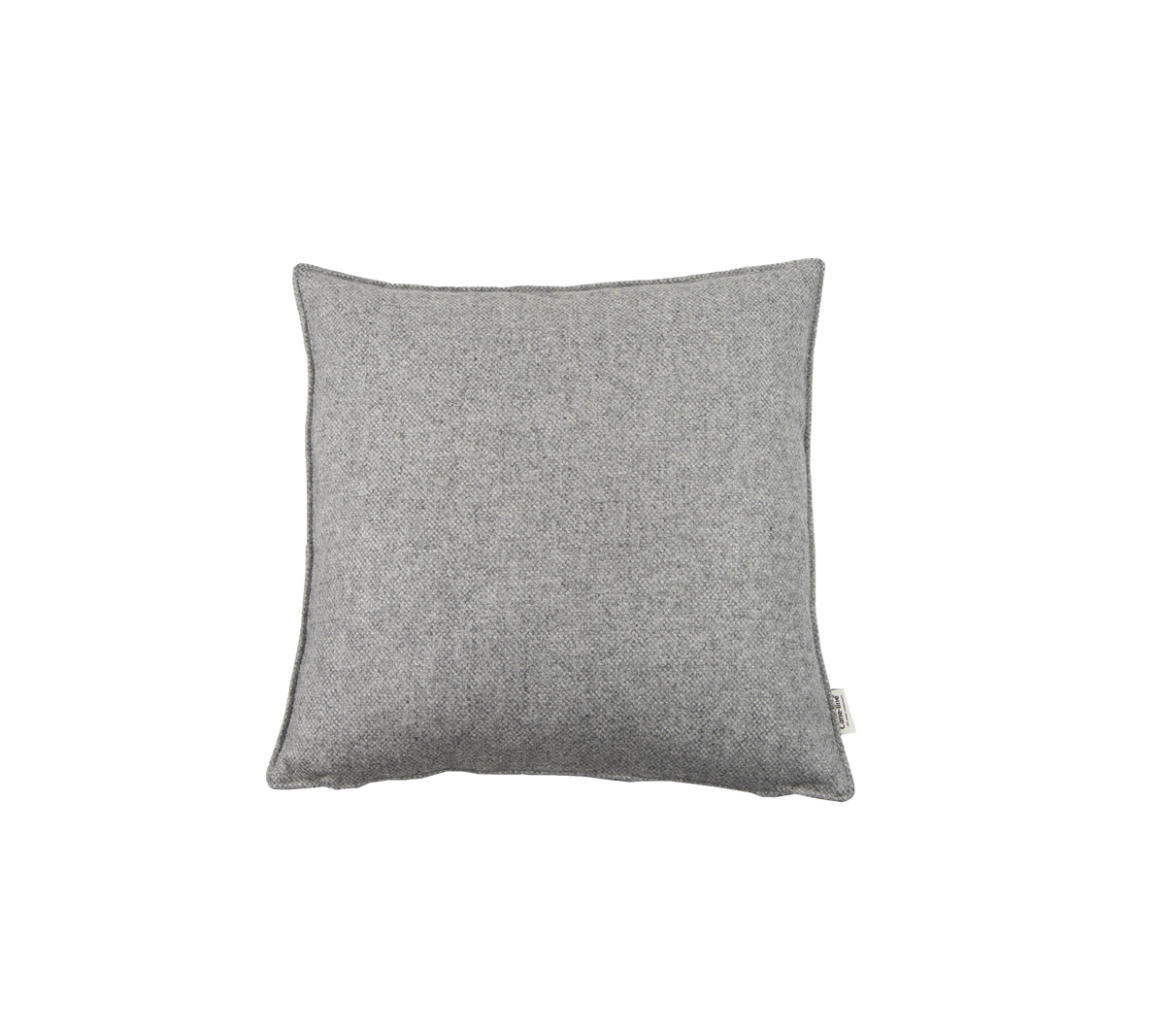 Cojín cuadrado gris con un acabado de tela texturizada, ideal para añadir comodidad y estilo a tu espacio.