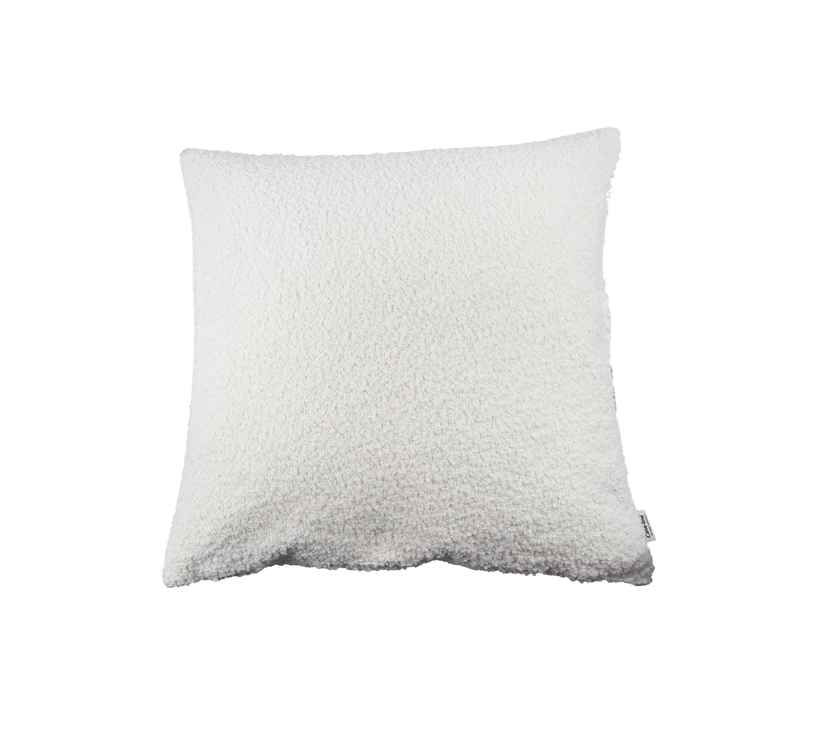 Cojín blanco suave y esponjoso con una superficie texturada, perfecto para añadir confort y estilo a cualquier espacio.