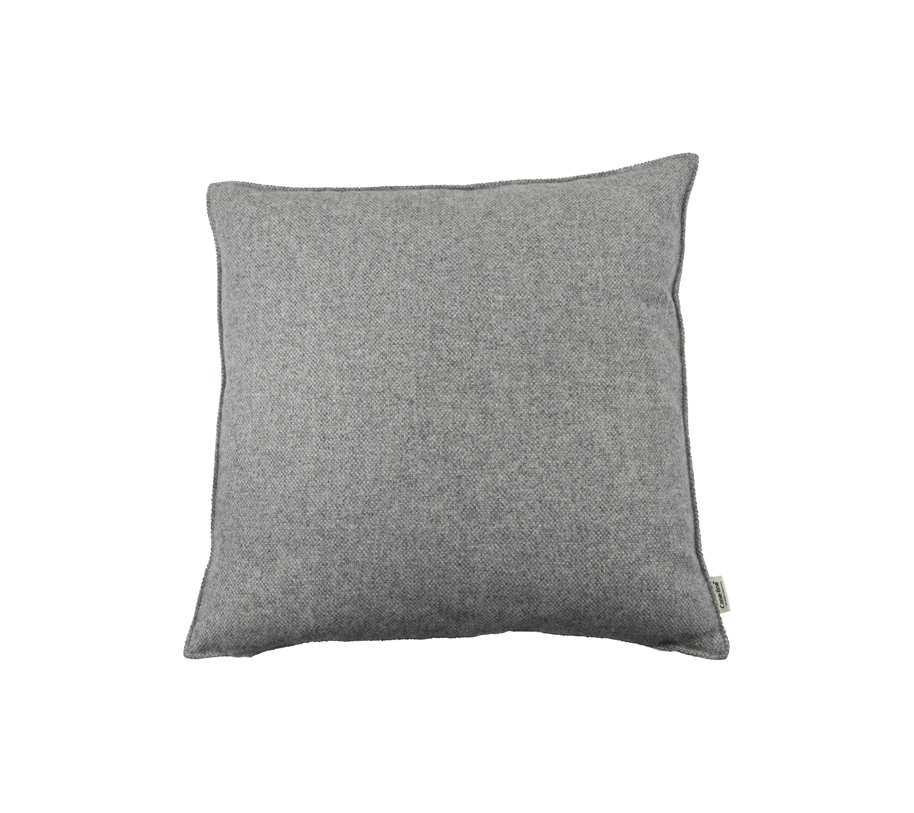 Cojín cuadrado gris con una tela texturizada, perfecto para agregar comodidad y estilo a cualquier espacio.