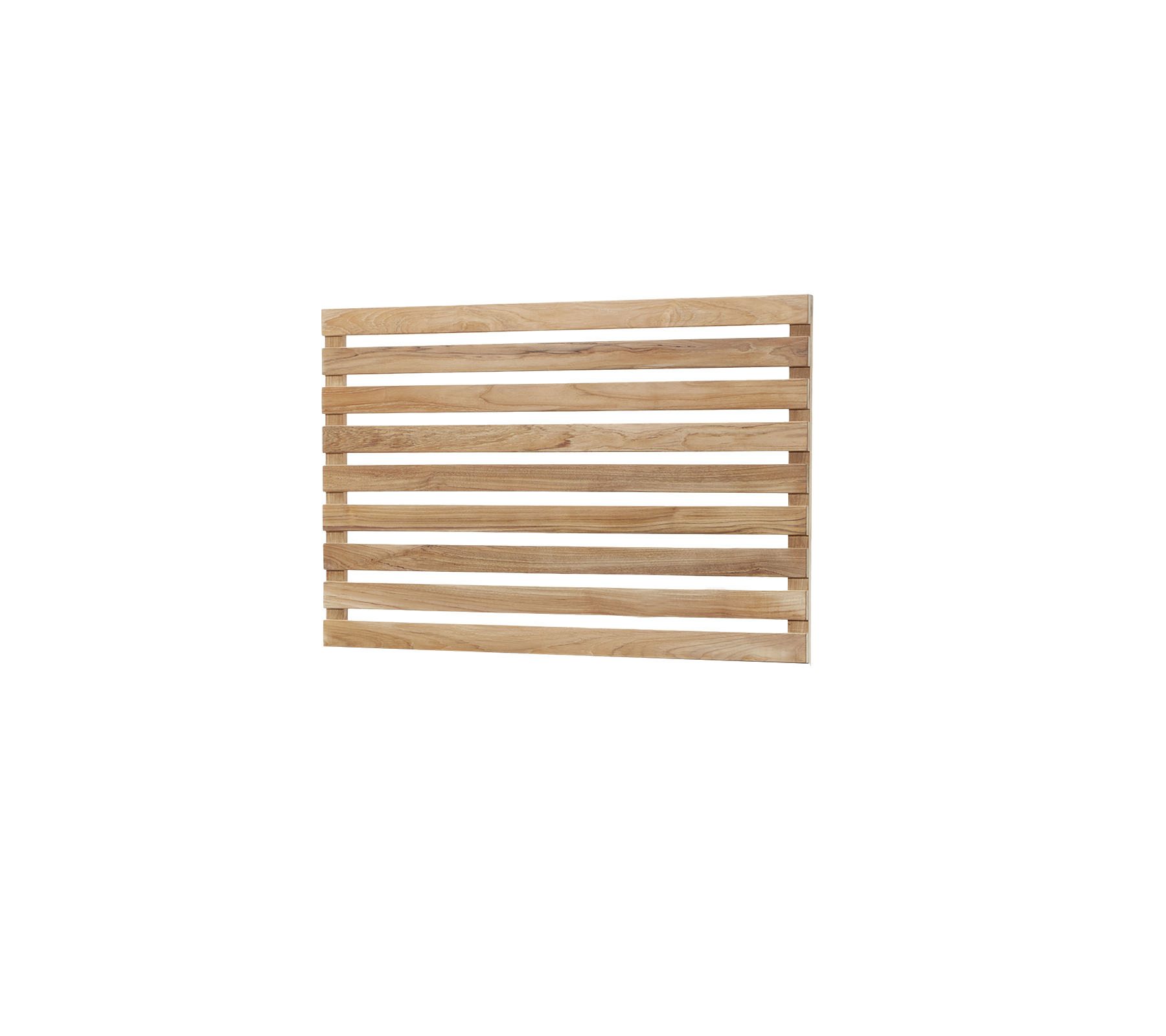 Un panel de listones de madera con barras horizontales, que muestra un acabado natural y un diseño simple adecuado para diversas aplicaciones.