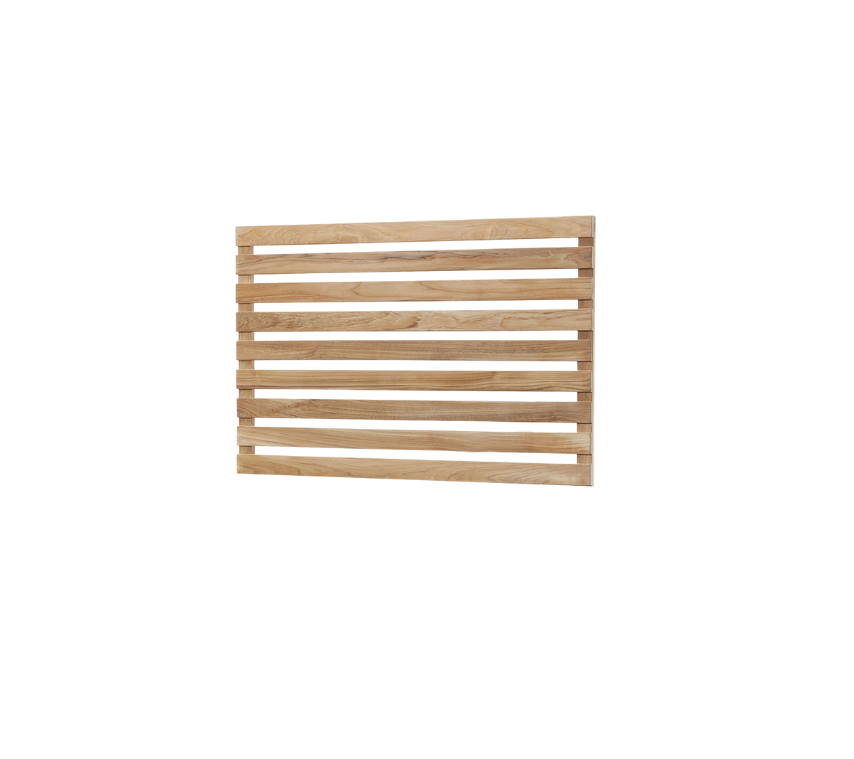 Un panel de listones de madera con barras horizontales, que muestra un acabado natural y un diseño simple adecuado para diversas aplicaciones.